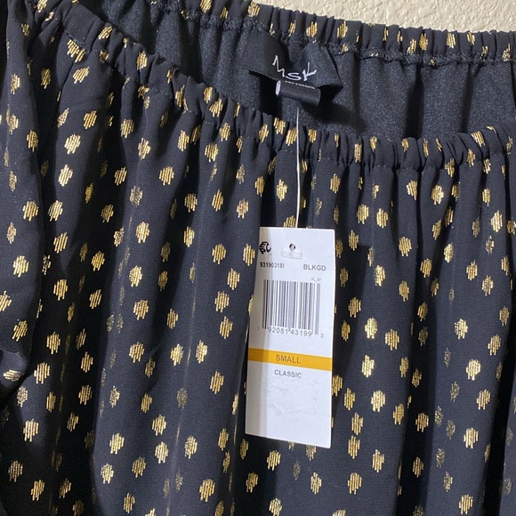 NWT MSK Black and Gold Lantern Sleeve Off the Shoulder Top Size S - Picture 11 of 13